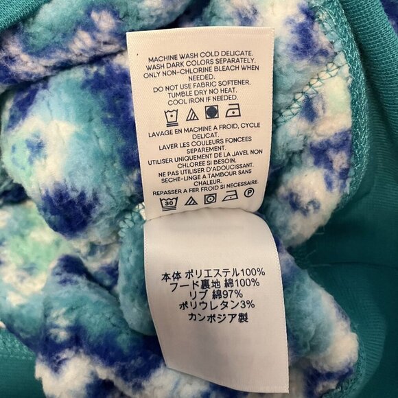 Lands' End NWT Kids Blue, Green, White Fleece Hoodie Size L (10-12) - Picture 7 of 8